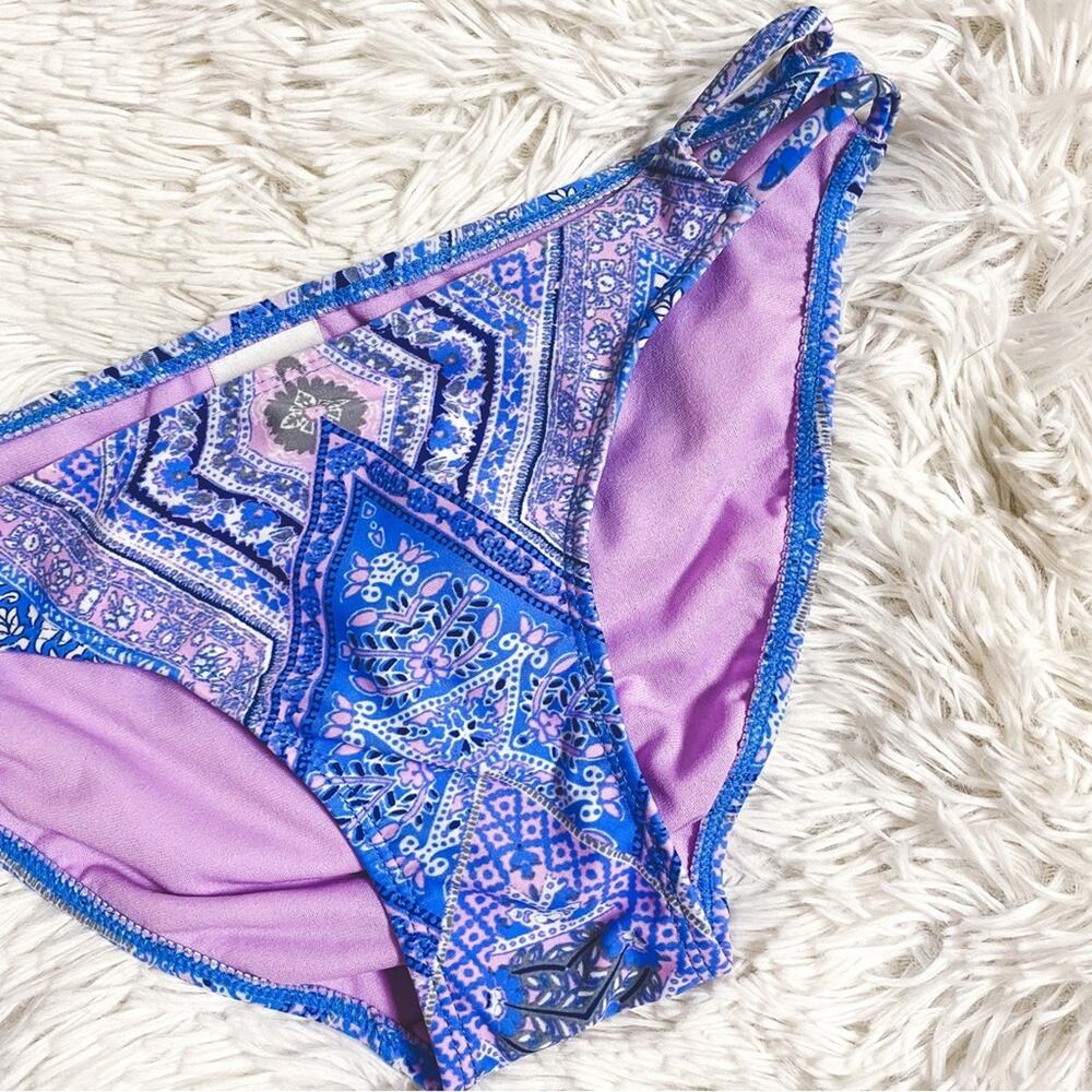 XHILARATION • Blue + Purple Printed Bikini Bottoms